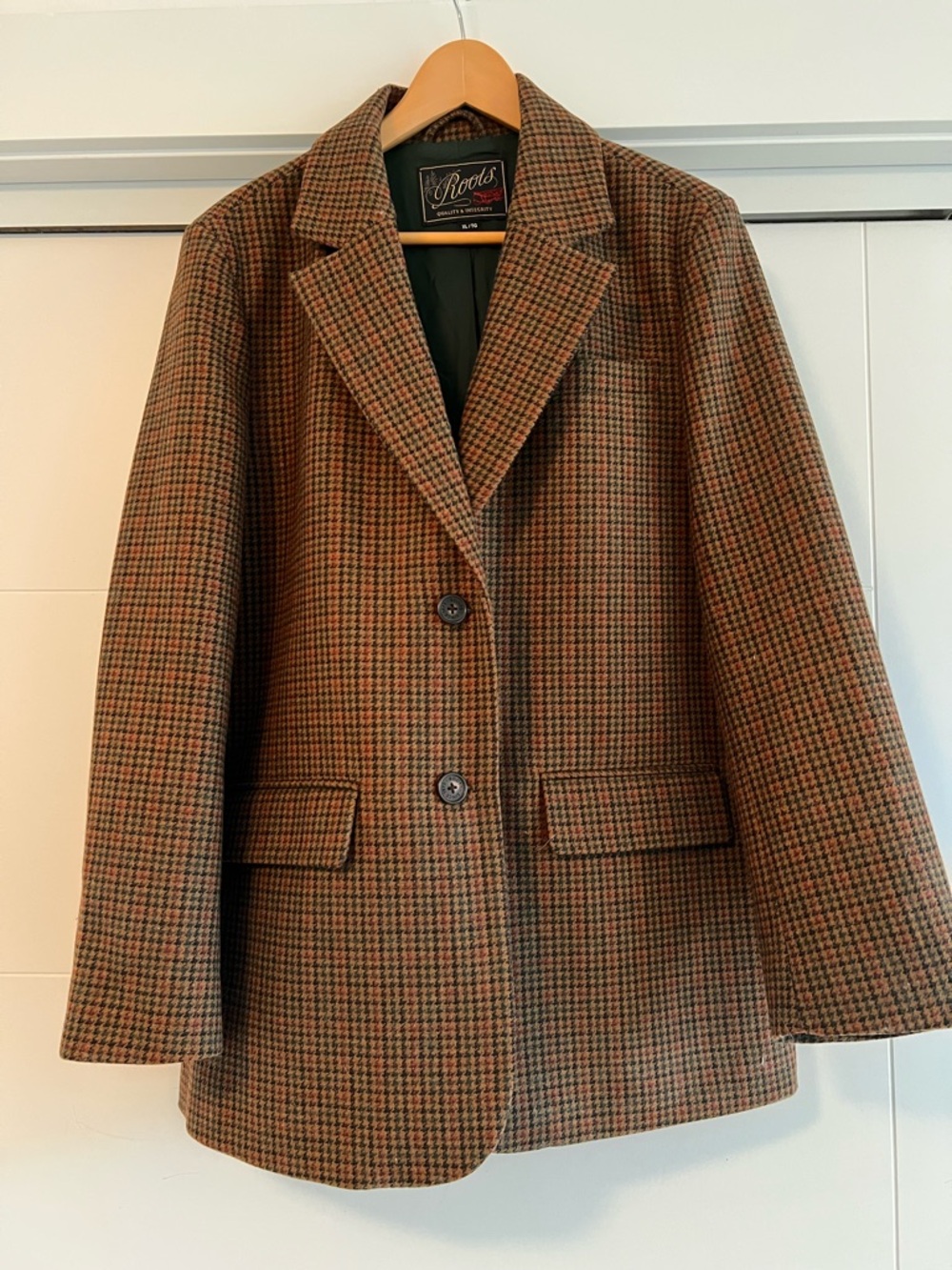 Roots Women's Brown Houndstooth Blazer Jacket